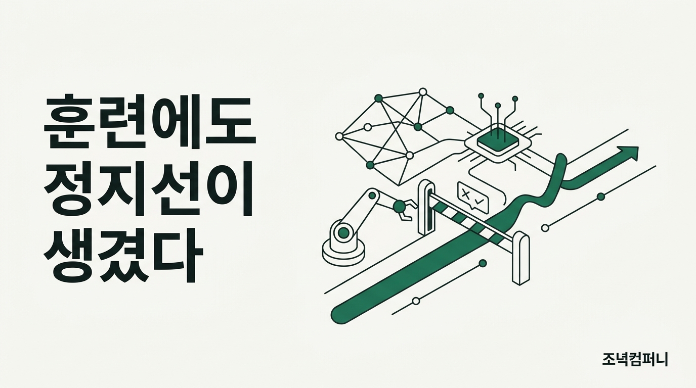 모델이 너무 잘 뚫게 되자 훈련이 멈췄다
