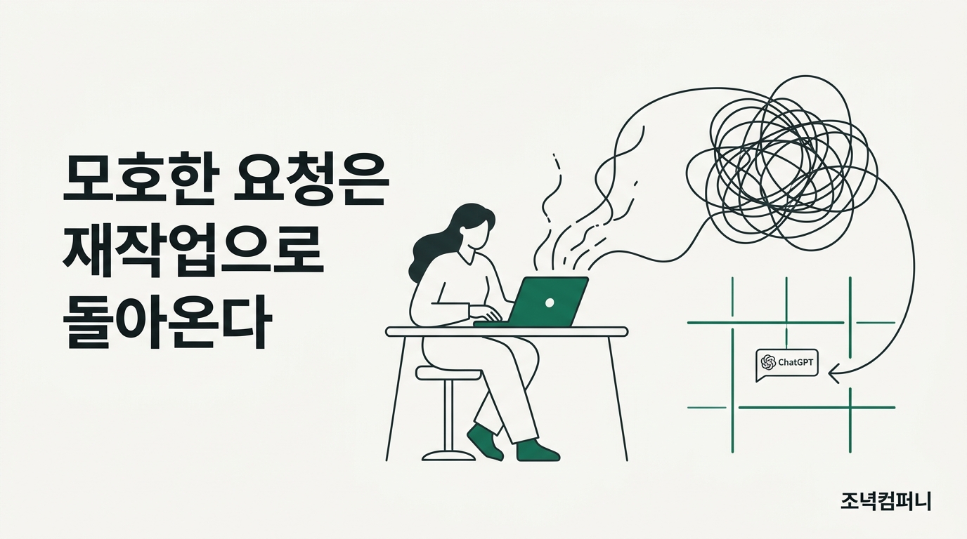 ChatGPT를 써도 재작업이 늘어나는 팀은 프롬프트 교육 전에 대상·결과물 형태·검수 기준을 팀 문서 표준으로 먼저 적는다